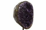 Dark Purple Amethyst Geode On Metal Stand - Uruguay #342488-2